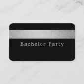 Silver Foil Stripe, Bachelor Party Ticket Invite (Voorkant)