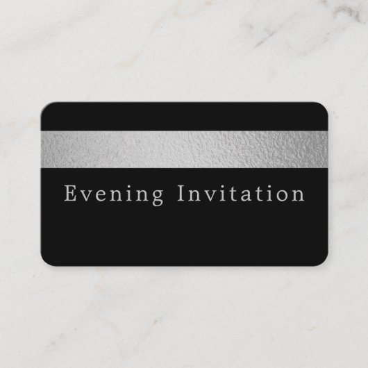 Silver Foil Stripe, Invitation de billet d'événeme (Devant)