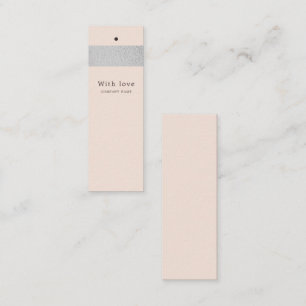 Silver Foil Stripe op Blush Pink Gift Labels