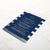 Silver Foil Striped Bar Mitzvah Invite with Star Folie Uitnodiging (Gedraaid)