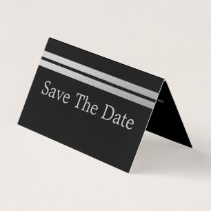 Silver Foil stripes, foto Save the Date Card Visitekaartjes