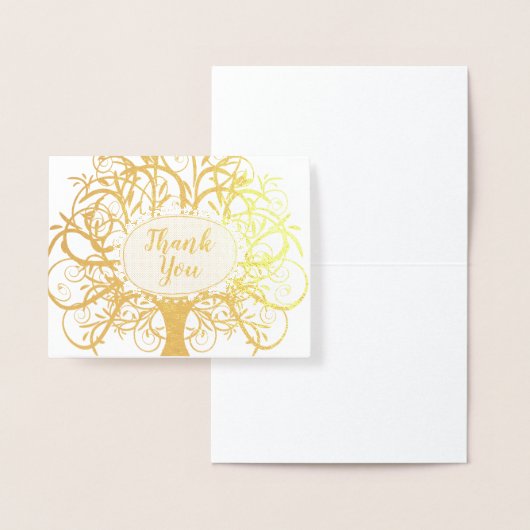 Silver Foil Swirl Tree Bedankt Folie Kaarten (Display)