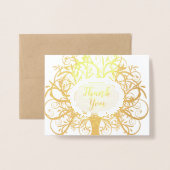 Silver Foil Swirl Tree Bedankt Folie Kaarten (Voorkant met envelop)