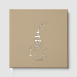 Silver Foil Taupe Champagne Tower Wedding Gastenboek