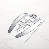 Silver Foil Tuxedo Suit Mannen 30th Birthday Party Folie Uitnodiging (Gedraaid)