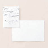 Silver Foil Twinkle Lights op Kraft Hartelijk dank Folie Kaarten (Display)