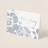 Silver Foil Typographie Florale Invitations de mar (Devant)