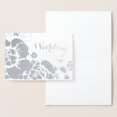 Silver Foil Typographie Florale Invitations de mar (Affichage)