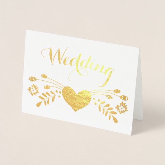 Silver Foil Typographie Florale Invitations de mar (Devant)