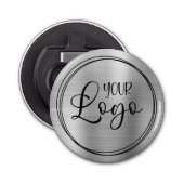Silver Foil Uw zakelijke Logo hier Button Flesopener (Voorkant)