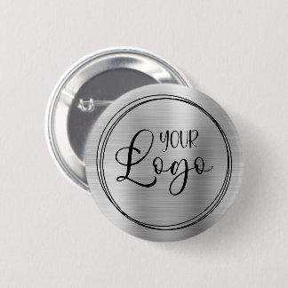 Silver Foil Uw zakelijke Logo hier Ronde Button 5,7 Cm