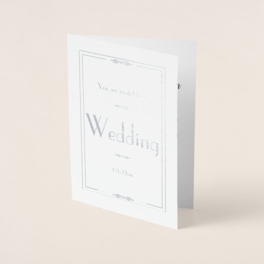 Silver Foil Wedding Invitation Kaart (Voorkant)