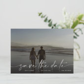 Silver Foil White Grey Modern Photo Ultimate Save The Date (Staand voorkant)