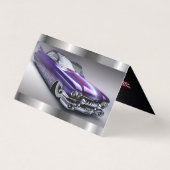 Silver Folded four[side Classic Car Visitekaartjes (Achterkant)