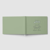 Silver Folie Monogram Sage Green Wedding Gastenboek (Volledig)