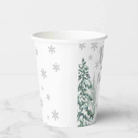 Silver Forest Winter Baby shower papieren beker (Rechts)