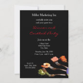 Silver Forks Business Dinner Party Invitation (Devant)