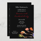 Silver Forks Business Dinner Party Invitation (Devant / Derrière)