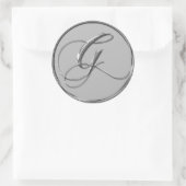 Silver Formal Wedding Monogram G Seal Sticker (Tas)