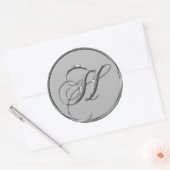 Silver Formal Wedding Monogram H Seal Sticker (Envelop)
