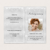 Silver foto glitter sparkles begrafenis kaart (Buitenkant ongevouwen)