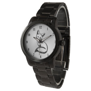 Silver Fox Black-nummers Horloge