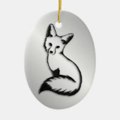 Silver Fox Keramisch Ornament (Voorkant)
