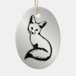 Silver Fox Keramisch Ornament