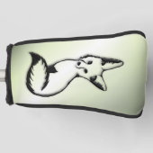 Silver Fox over Groen Golfheadcover (Voorkant)