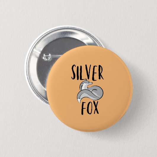 Silver Fox Ronde Button 5,7 Cm (Voorkant /achterkant)