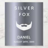 Silver fox verjaardagsbaard mannen grijze trendy wijn etiket (Enkel label)