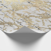 Silver Foxier Gold Script Shiny Metallic Black Cadeaupapier (Hoek)