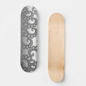 Silver Fractal Art Skateboard (Voorkant)