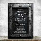 Silver Frame Black Slate Surprise 55th Birthday Kaart