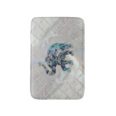 Silver Framed Elephant op Abalone en Pearl Badmat (Voorkant Verticaal)