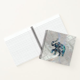 Silver Framed Elephant op Abalone en Pearl Notitieboek