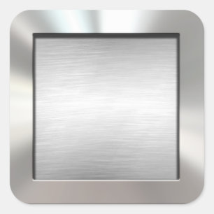 Silver Framed-geborsteld metaalstickers Vierkante Sticker