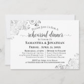 Silver Frills Elegant Wedding Rehearsal & Dinner Kaart (Voorkant)