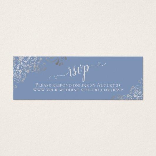 Silver Frills Light Blue Wedding Carte en ligne RS (Devant)