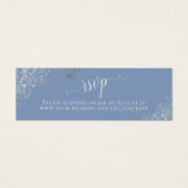 Silver Frills Light Blue Wedding RSVP Online Kaart (Voorkant)