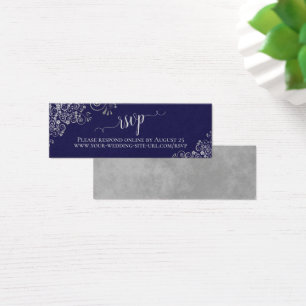 Silver Frills Marine Blue Wedding Carte en ligne R