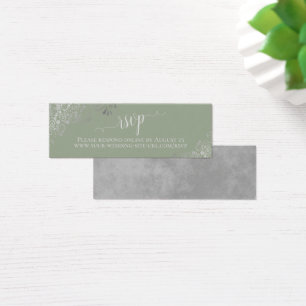 Silver Frills Sage Green Wedding Carte en ligne RS