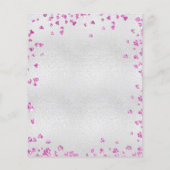 Silver fuchsia harten budget bruiloft uitnodiging (Achterkant)