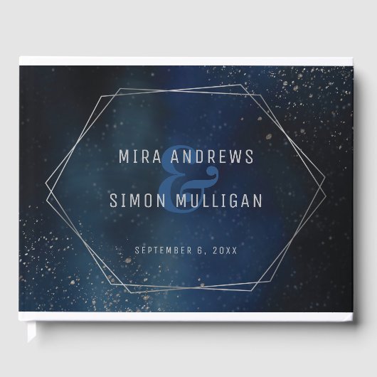 Silver Galaxy Wedding Invitation Gastenboek (Voorkant)