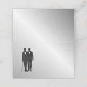 Silver Gay Wedding Grooms met Namen en Datum (Buitenkant ongevouwen)