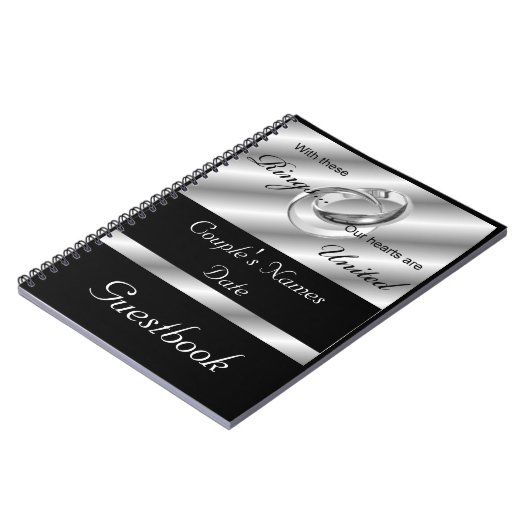 Silver Gay Wedding of Shower Guestbook-laptop Notitieboek (Linkerzijde)