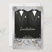 Silver Gay Wedding Uitnodiging (Voorkant)
