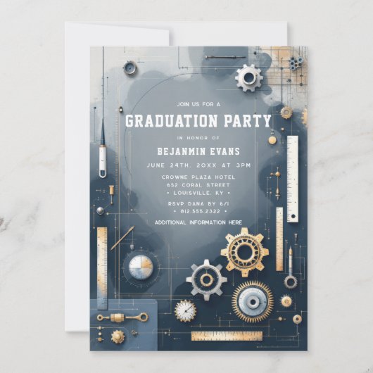 Silver Gears Engineering Afstuderen Foto Kaart (Voorkant)