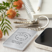 Silver geborsteld Metaal Logo en QR-code Acryl Sleutelhanger (Voorkant Rechts)