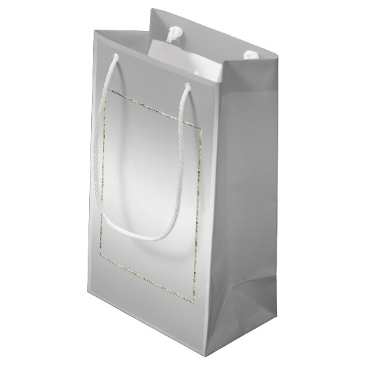 Silver Gem en Glitter 25th Wedding Jubileum Klein Cadeauzakje (Achterkant Gekanteld)